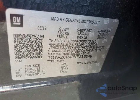 2019 Cadillac Xt4 Premium Luxury z USA, uszkodzony, nr VIN 1GYFZCR40KF219249